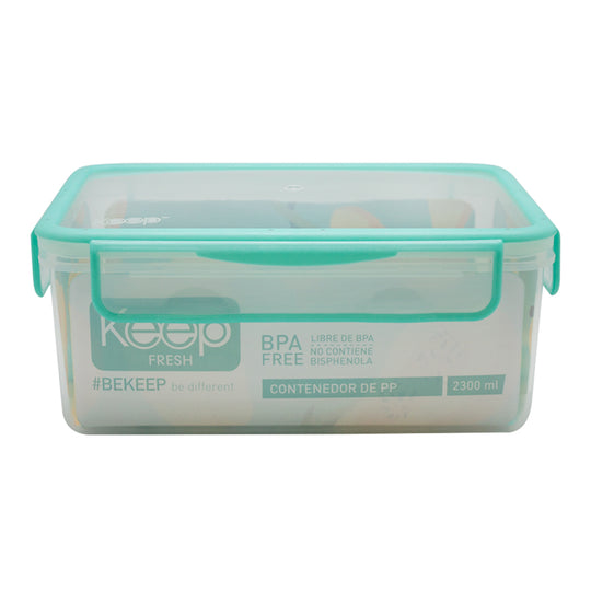 Contenedor Rectangular Keep Hermético 2300ml - Celeste