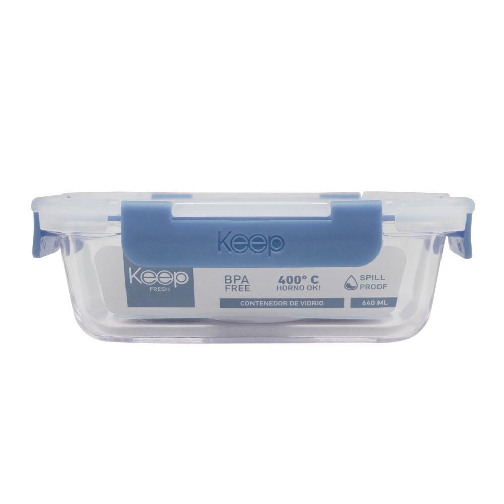 Contenedor Rectangular Keep Hermético de Vidrio 640ml