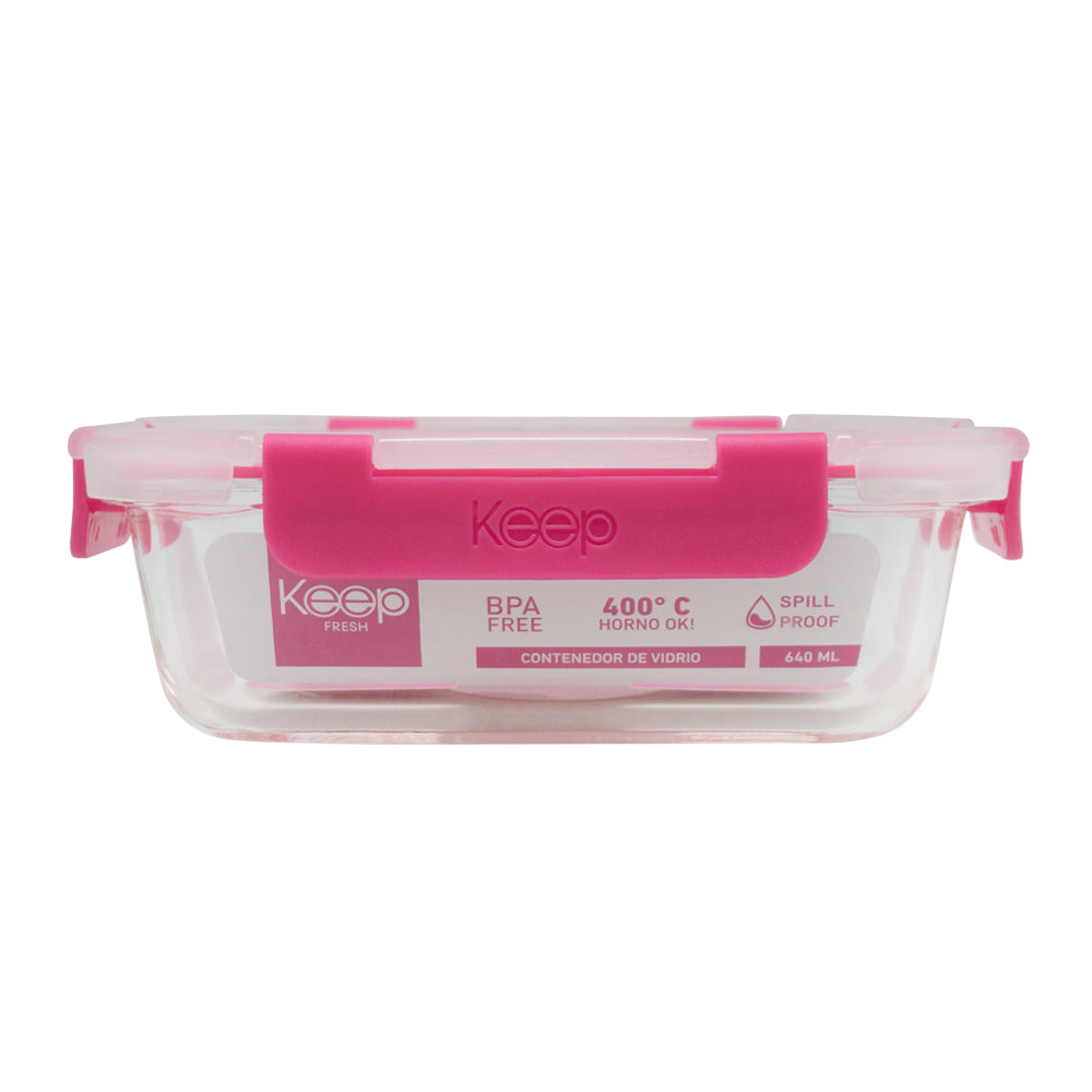 Contenedor Rectangular Keep Hermético de Vidrio 640ml