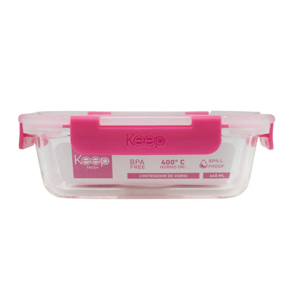 Contenedor Rectangular Keep Hermético de Vidrio 640ml
