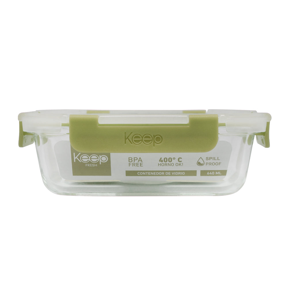 Contenedor Rectangular Keep Hermético de Vidrio 640ml