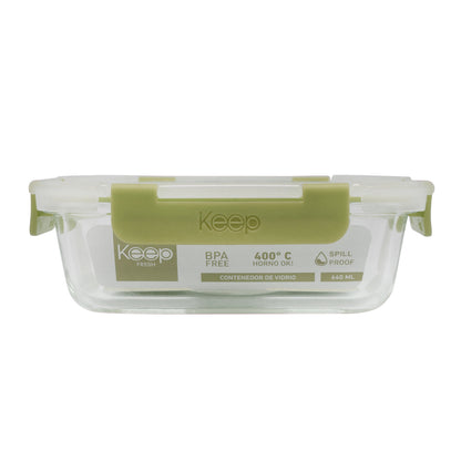 Contenedor Rectangular Keep Hermético de Vidrio 640ml