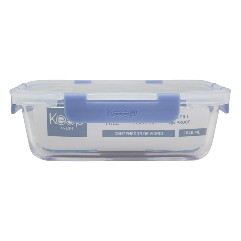 Contenedor Rectangular Keep Hermético de Vidrio 1040ml