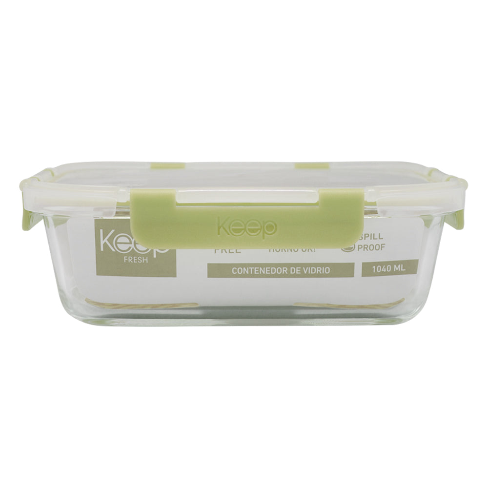 Contenedor Rectangular Keep Hermético de Vidrio 1040ml