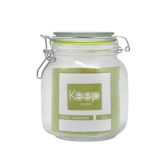 Frasco Keep Hermético de Vidrio 1000ml - Verde