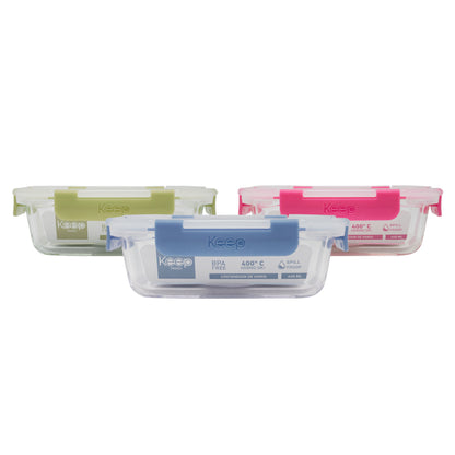 Contenedor Rectangular Keep Hermético de Vidrio 640ml
