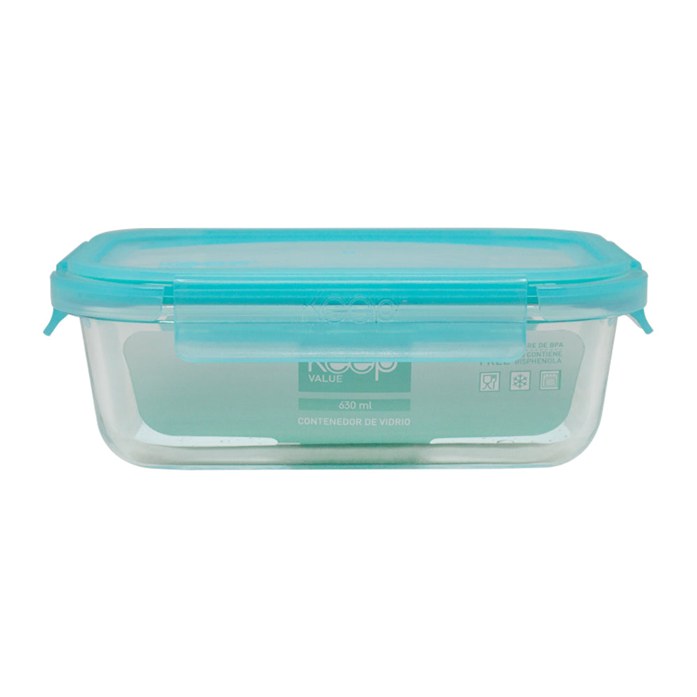 Contenedor Rectangular Keep Hermético de Vidrio 630ml