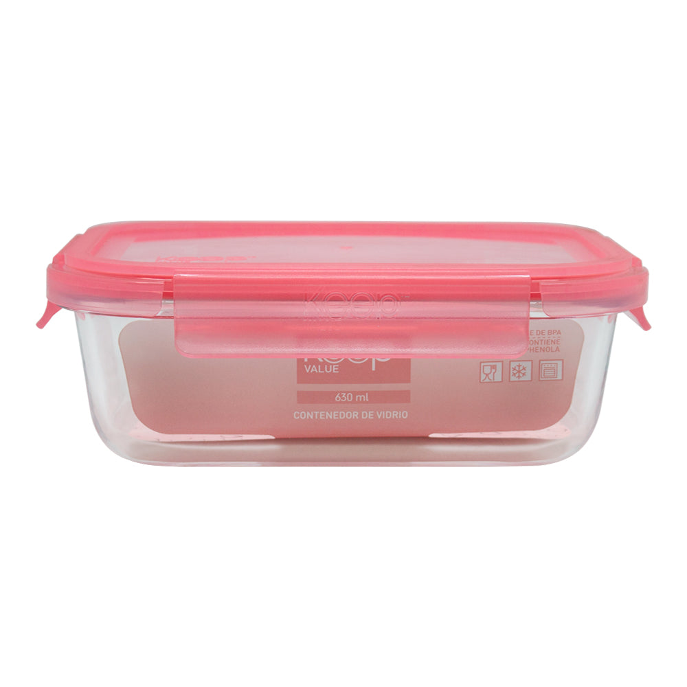 Contenedor Rectangular Keep Hermético de Vidrio 630ml