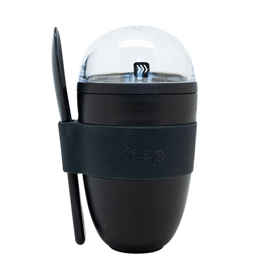Vaso Snack Keep con Cucharita 450ml - Negro