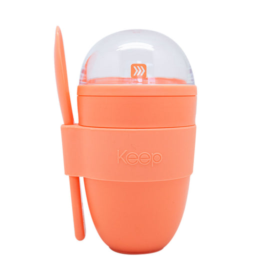 Vaso Snack Keep con Cucharita 450ml - Coral